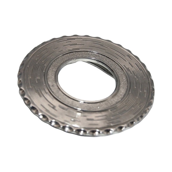 Vintage Wired Textured Silver Tone Circle Dress Sweater Scarf Clip - Picture 3 of 6